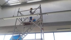 Scaffolding set up for ceiling renovation in Cape Town