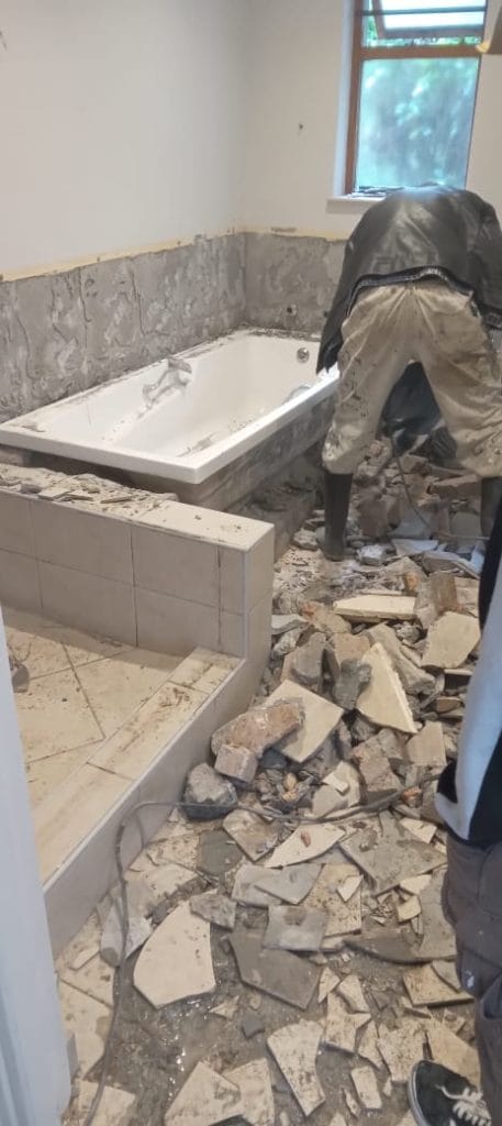 Interior demolition and rubble in Cape Town