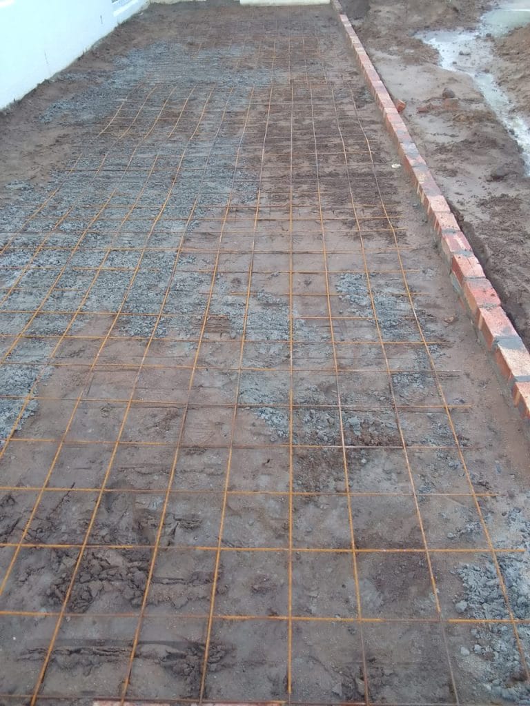 Base being prepared for new brick paving at a Cape Town home