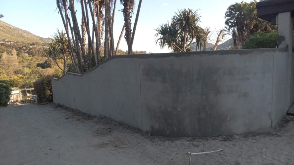 Plastered boundary wall at a Cape Town property