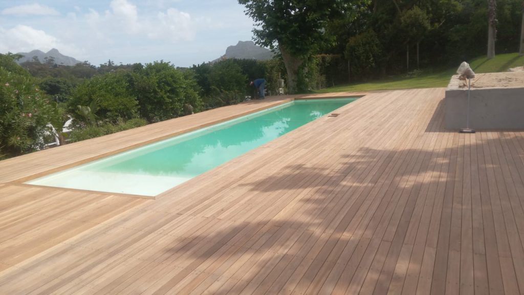 Swimming pool with a timber deck in Cape Town