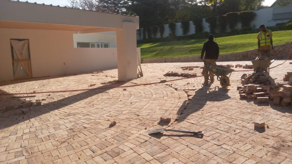 Home with a sandy yard during landscaping in Cape Town