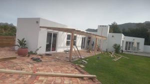 Single-storey home during a structural renovation