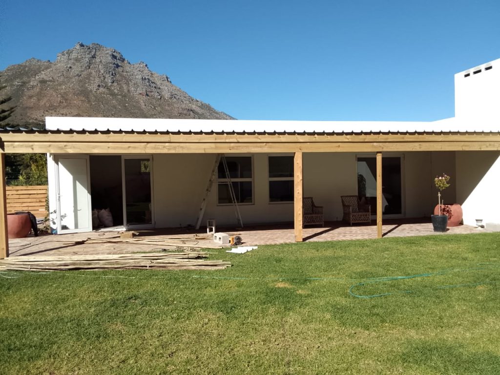 Covered patio addition on a single-storey home