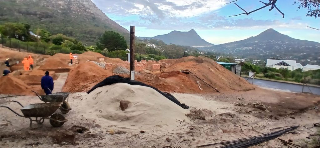 Foundation excavation on a building site in Cape Town