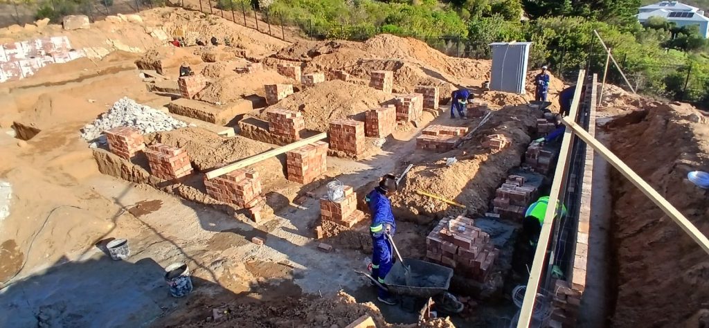 Laying foundation brickwork in Cape Town