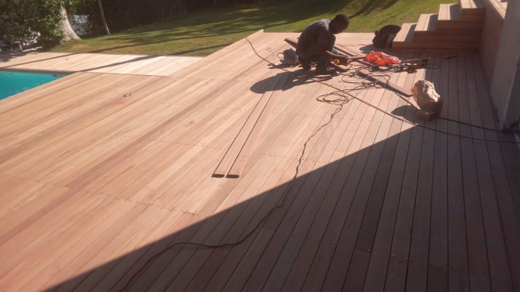 Timber deck installation in progress in Cape Town