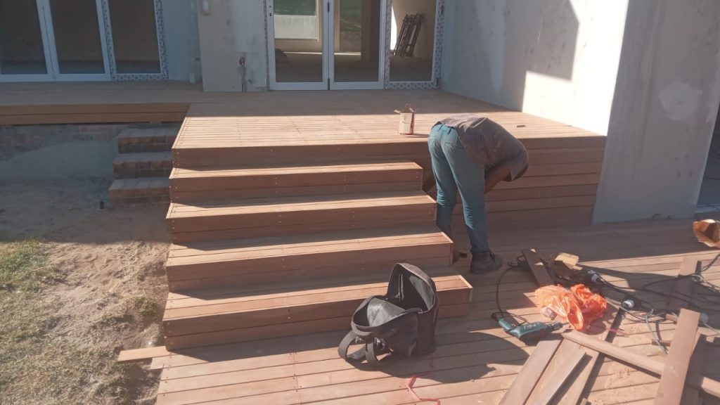 Building timber deck steps in Cape Town