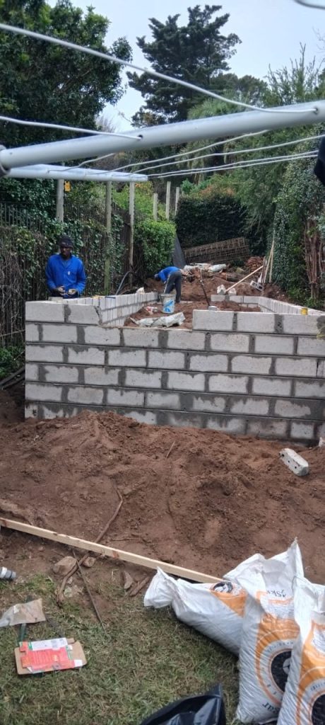 Block wall going up on a Cape Town home extension