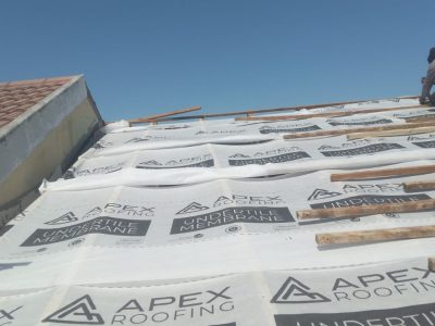 APEX roof underlayment membrane during re-roofing in Cape Town